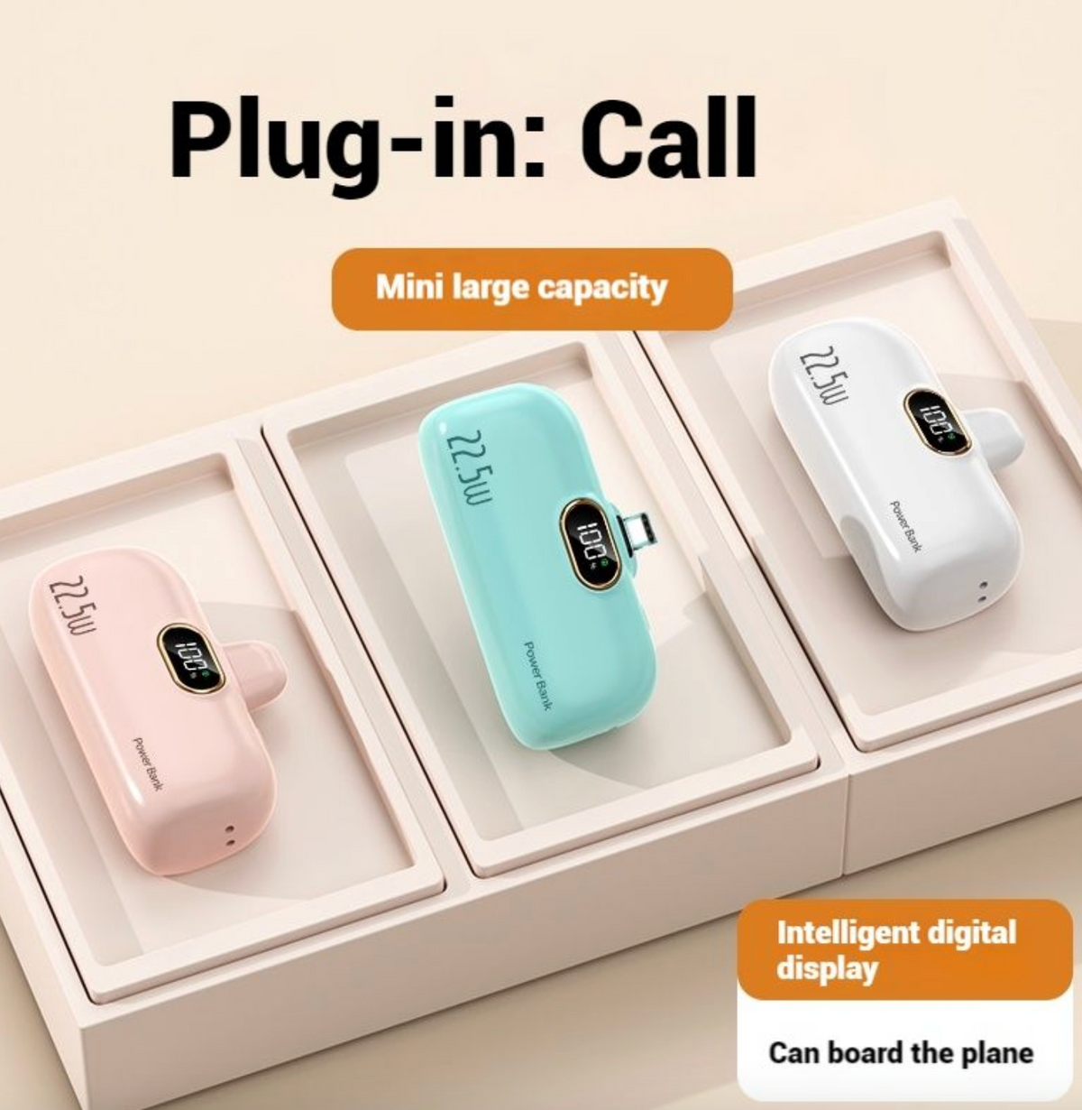 Built-in Plug Dazzling Power Bank