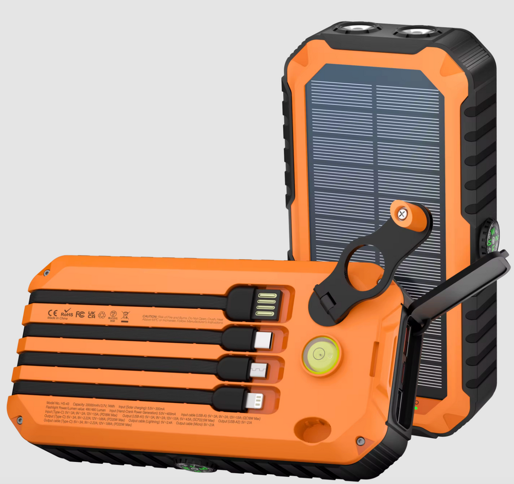 Solar Power Bank with Hand Crank