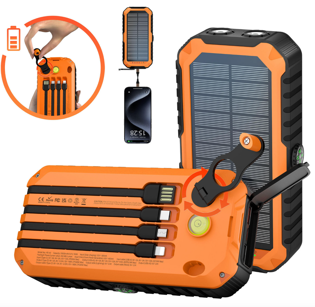 Solar Power Bank with Hand Crank