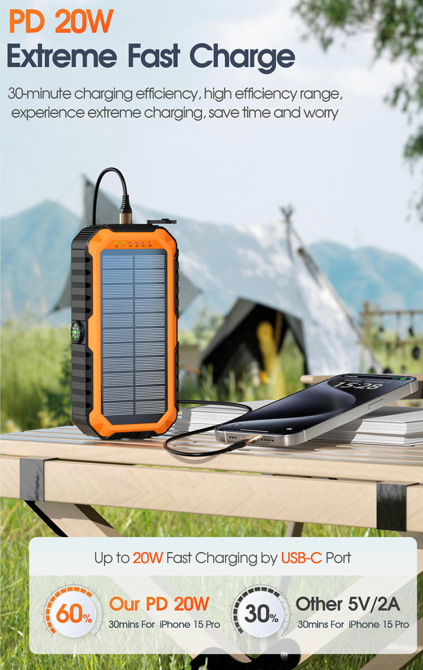 Solar Power Bank with Hand Crank