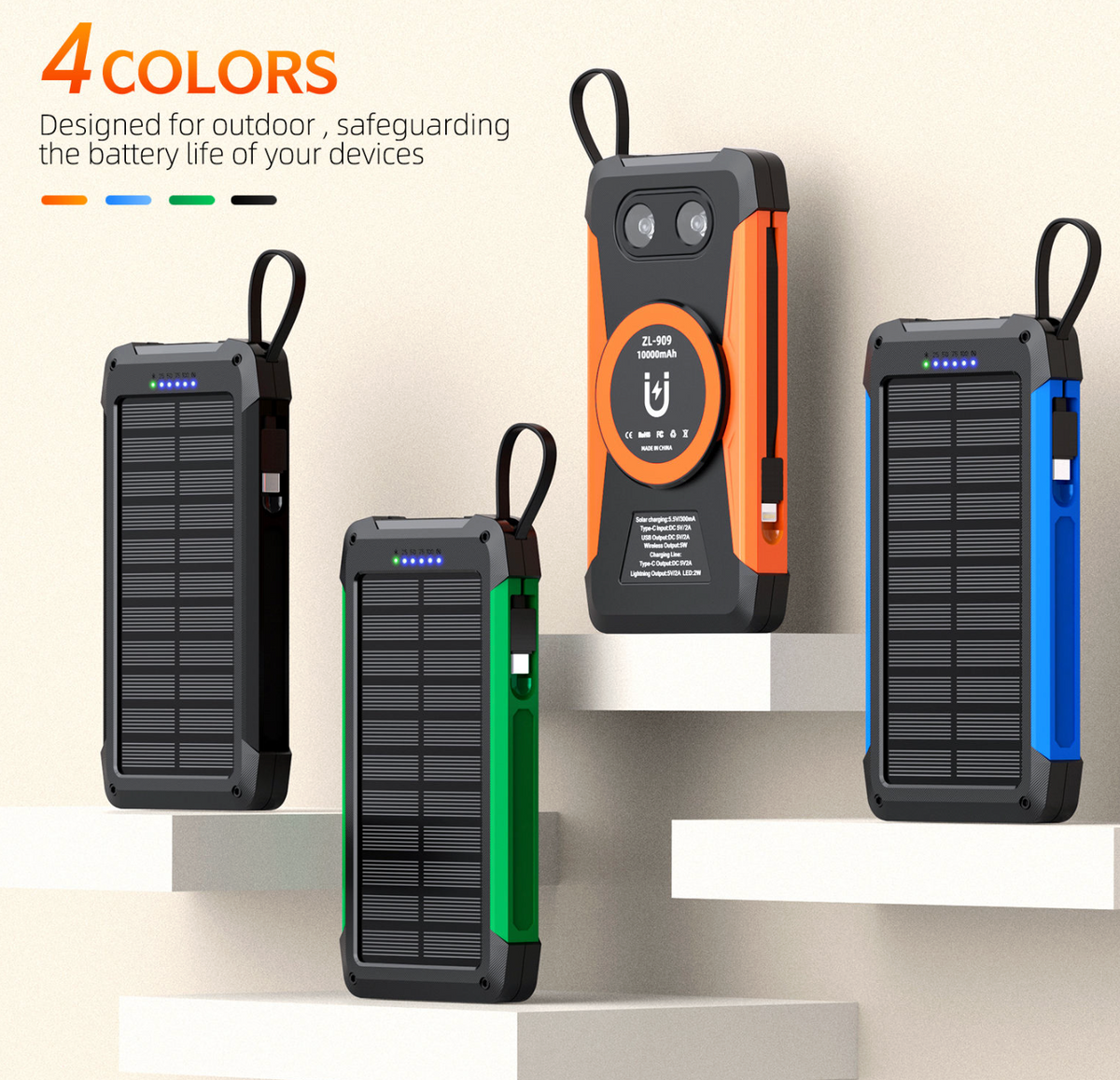 Fast Charge Magnetic Solar Power Bank