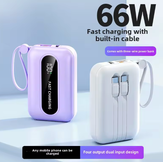 Built-in Cable Bidirectional Power Bank